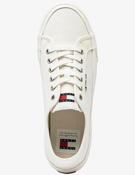 Zapatilla blanca de lona Lace up  de Tommy Jeans