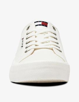 Zapatilla blanca de lona Lace up  de Tommy Jeans