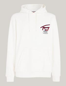 Sudadera blanca con capucha y logo grafico 3D Tommy Jeans