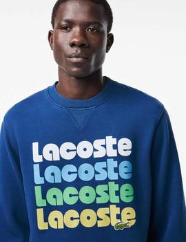 Sudadera Lacoste Logo Retro Degradado azul verde amarillo