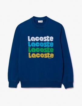 Sudadera Lacoste Logo Retro Degradado azul verde amarillo