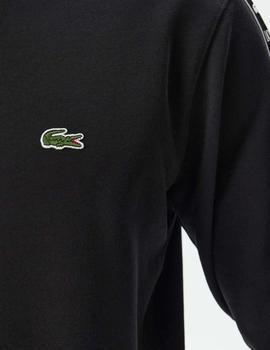 Sudadera negra de felpa con logo en Tape