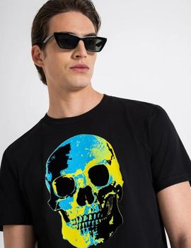 Camiseta negra A. Morato con estampado de calavera