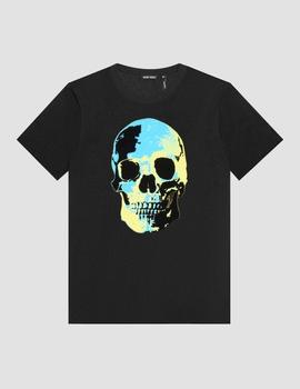 Camiseta negra A. Morato con estampado de calavera