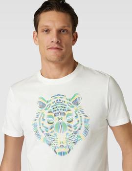 Camiseta blanca A. Morato con tigre efecto rizo