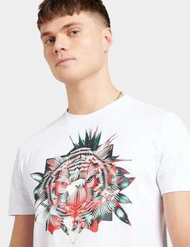 Camiseta blanca A.Morato con print engomado de tigre