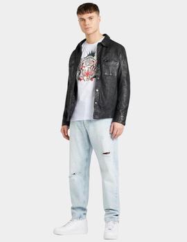 Camiseta blanca A.Morato con print engomado de tigre