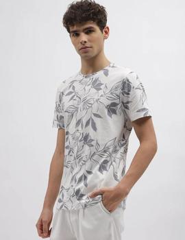 Camiseta blanca A.Morato con flores y logo en pecho