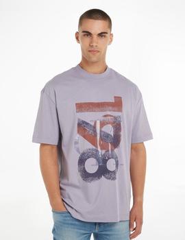 Camiseta morada logo Varsity 1978 de Calvin Klein