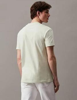 Camiseta verde con logo repetido Calvin Klein