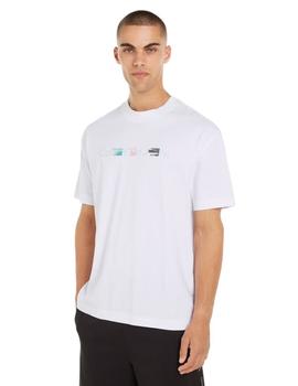 Camiseta blanca con logo fotográfico Calvin Klein