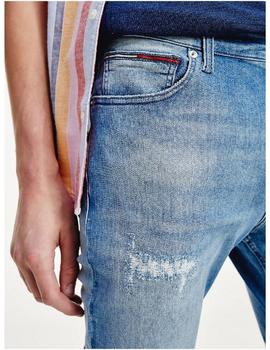 Vaquero TOMMY JEANS de corte skinny con zurcidos