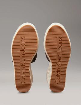 Chanclas de cuña marrones con plataforma Calvin Klein
