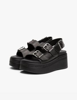 Sandalias negras de piel con plataforma TOMMY JEANS