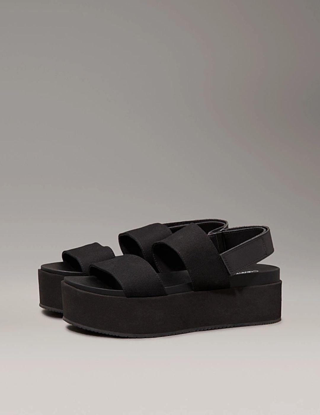 Sandalias de cuña de lona con plataforma Calvin Klein