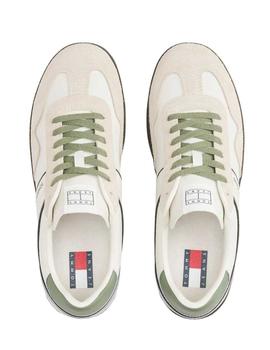 Zapatillas Tommy Jeans The Greenwich en piel blanco y verde