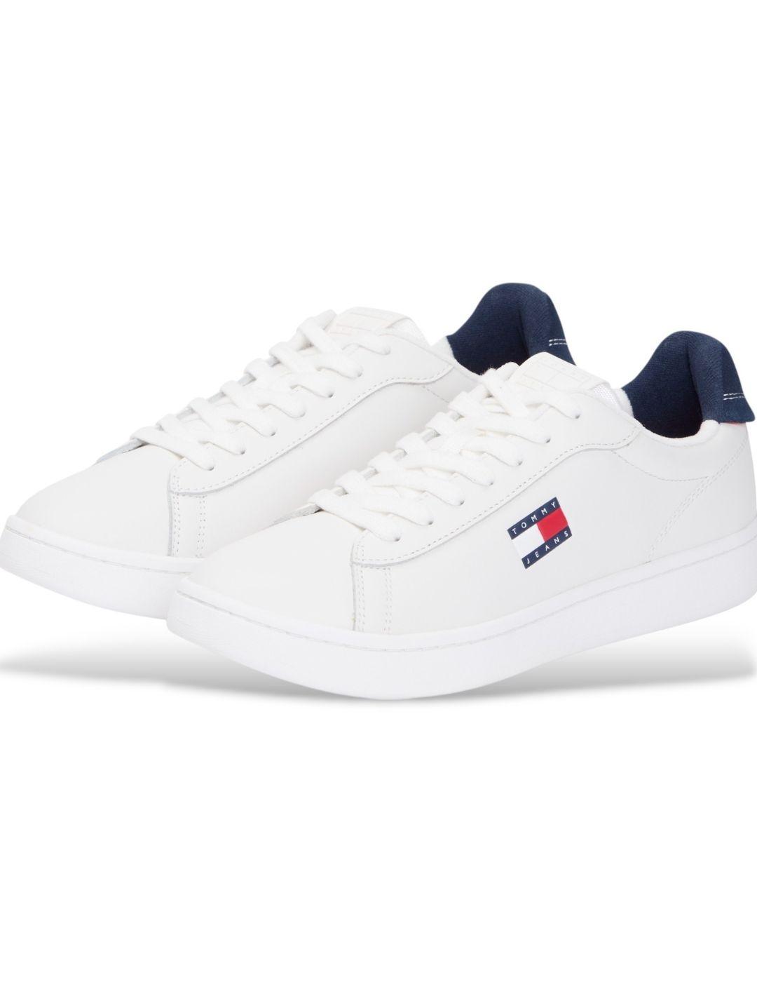 Zapatillas de piel para hombre TOMMY HILFIGER Archive blanco