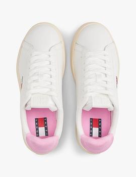 Zapatillas de piel blanco y rosa Tommy Jeans ARCHIVE' 98