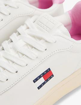 Zapatillas de piel blanco y rosa Tommy Jeans ARCHIVE' 98