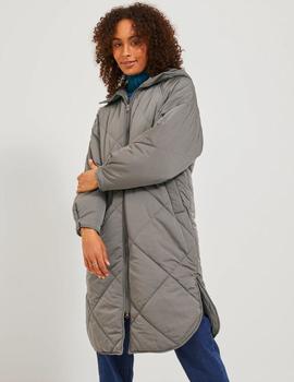 Chaqueta larga  guateada gris con capucha de JJXX