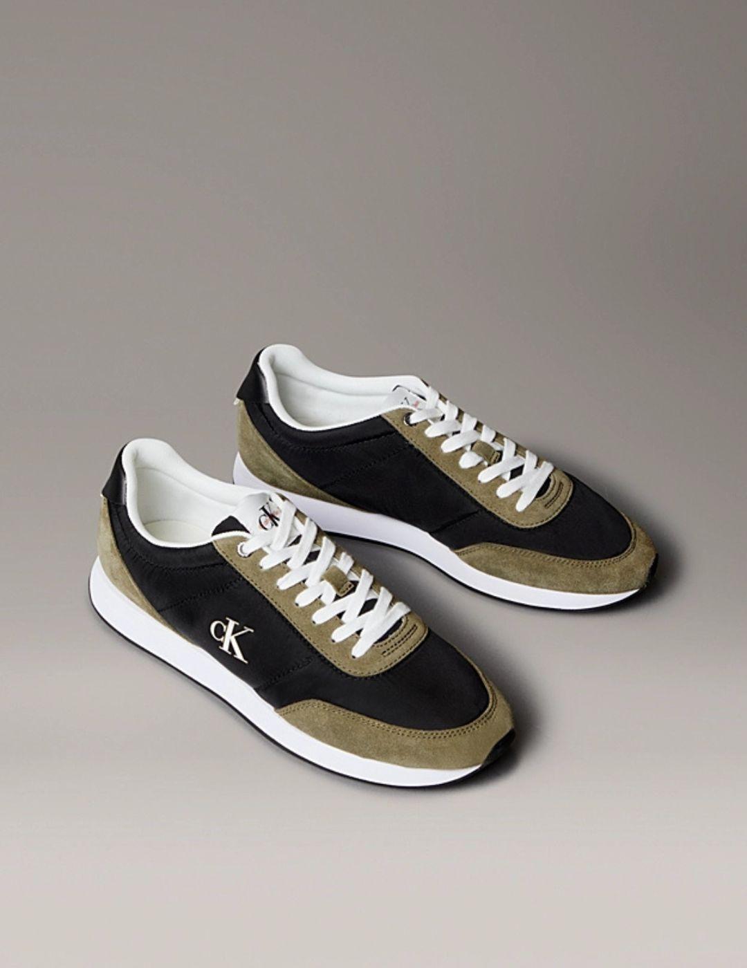 Zapatillas de running de mezcla de ante con logo CK