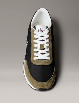 Zapatillas de running de mezcla de ante con logo CK