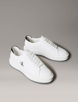 Zapatillas de mujer en piel con logo distintivo CALVIN KLEIN