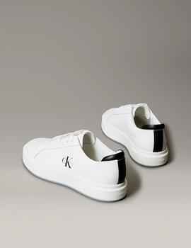Zapatillas de mujer en piel con logo distintivo CALVIN KLEIN